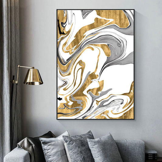 Gold and White Nordic Marble Texture Wall Art