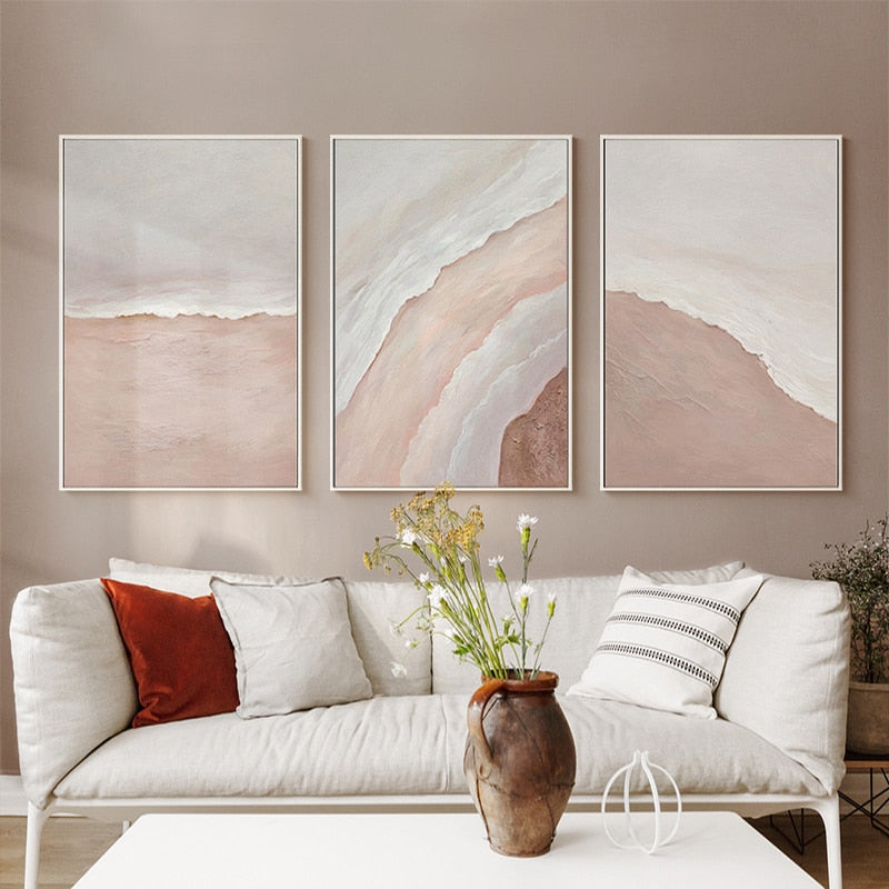 Abstract Pink Marble Wall Art