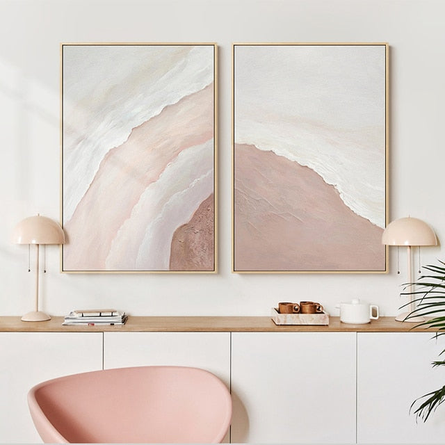 Abstract Pink Marble Wall Art