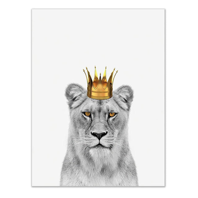 Cute Kids Room Black & White Lion With Quotes Canvas Poster
