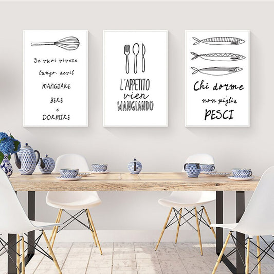Nordic Quotes For Kitchen Dining Room Wall Art Prints