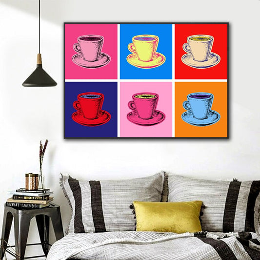 Colorful Coffee Pop Art Canvas Poster Print