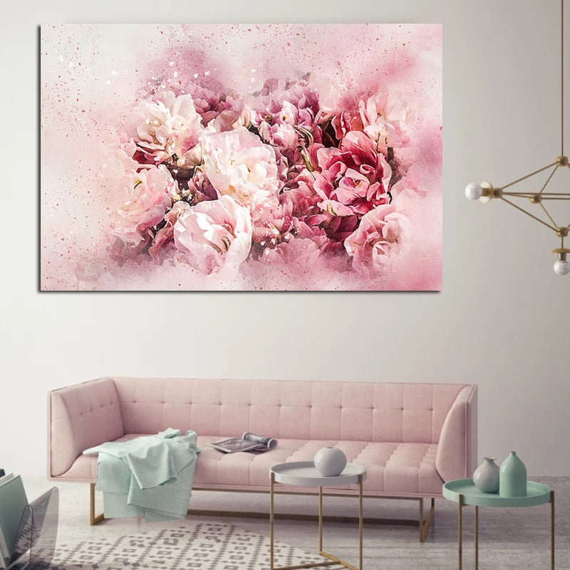 Pink Peony Flower Poster And Print Wall Art