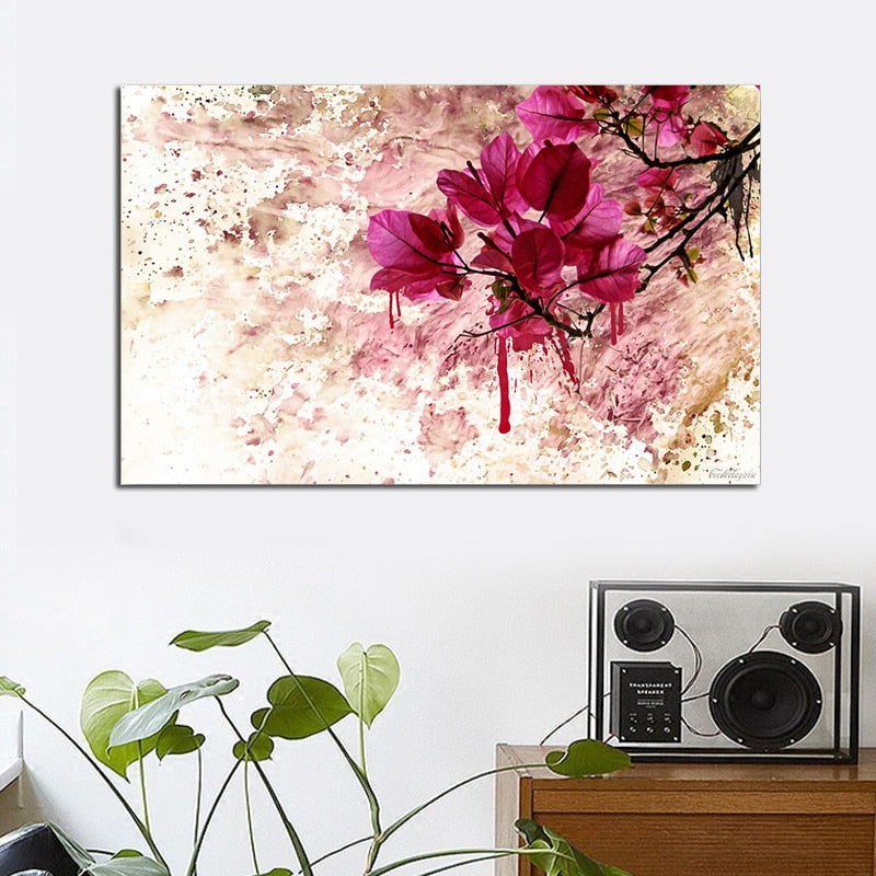 Modern Abstract Flower Painting Wall Art Fashion Art Painting on Canvas