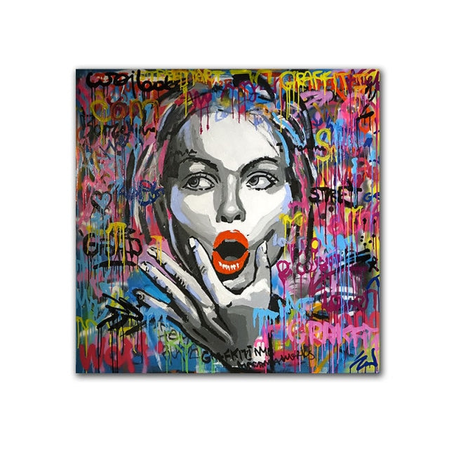 Pop Abstract Paintings on Canvas Graffiti Wall Street Art