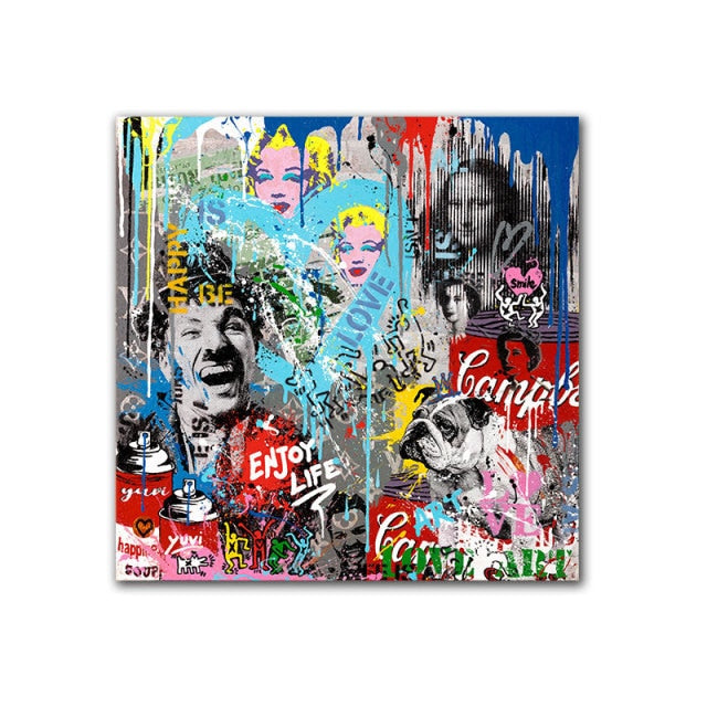 Pop Abstract Paintings on Canvas Graffiti Wall Street Art