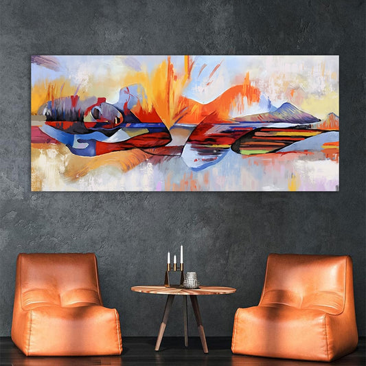 Serene Women Sleeping Abstract Canvas Wall Art