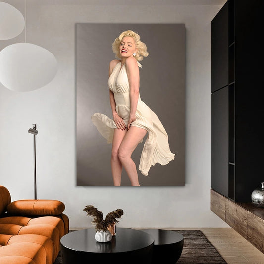 Marilyn Monroe Lady Women Canvas Print Wall Art