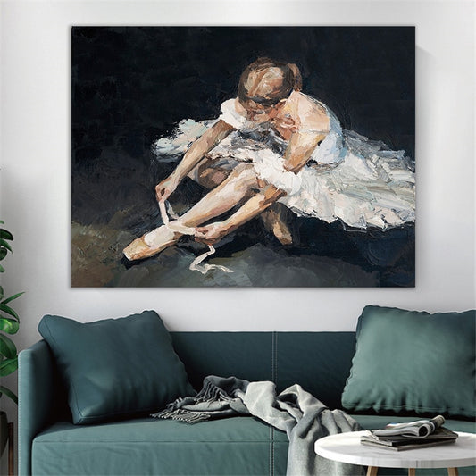 Ballet Dancing Girl Canvas Wall Art