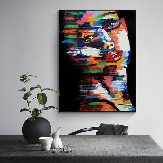 Knife Color Girl Canvas Poster Art