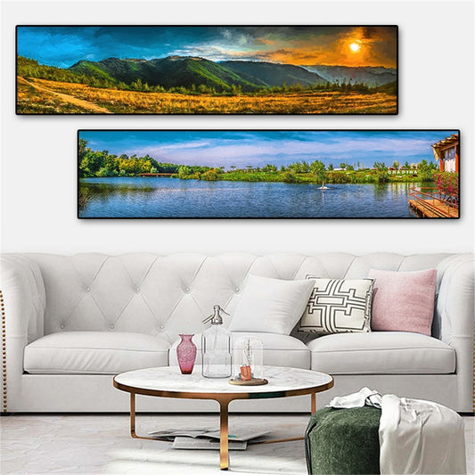 Mountain Lake Sunrise Canvas Wall Art