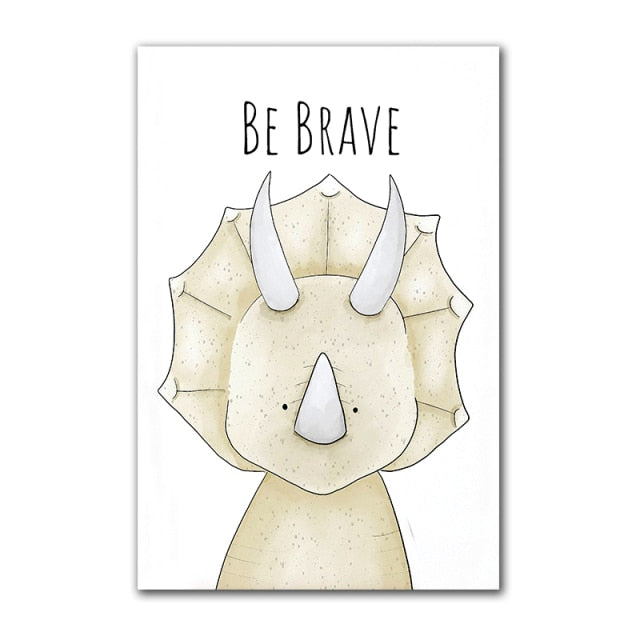 Cartoon Animals with Quotes Wall Art for Nursery