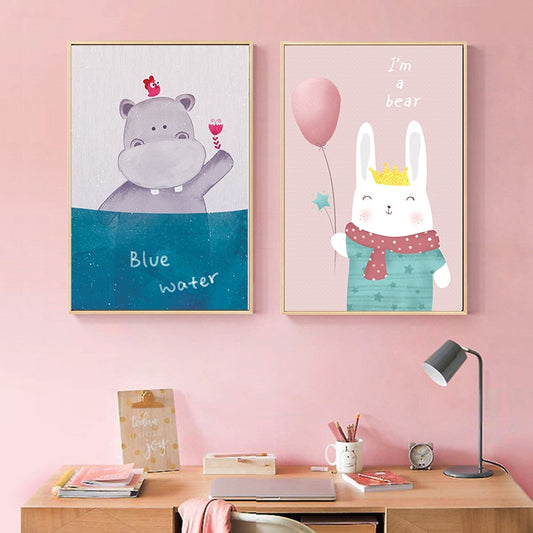 Cartoon Animal Posters for Baby Room
