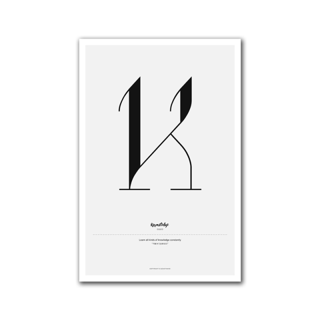 Nordic Alphabet Quotes A to M Posters Canvas Wall Prints