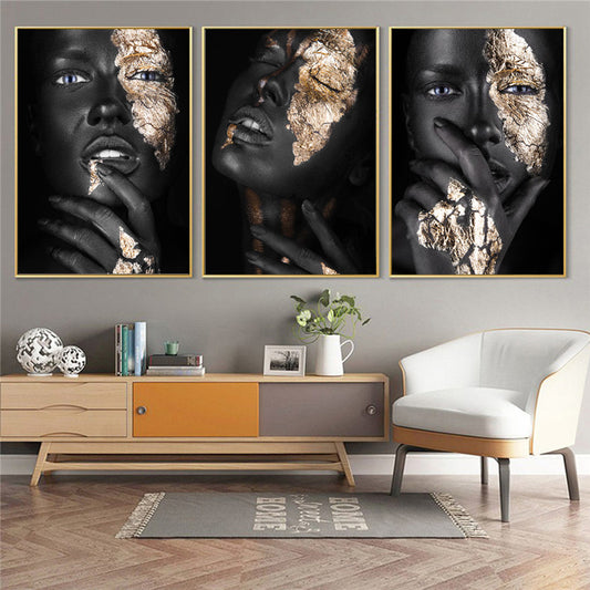 Black and Gold Woman African Art