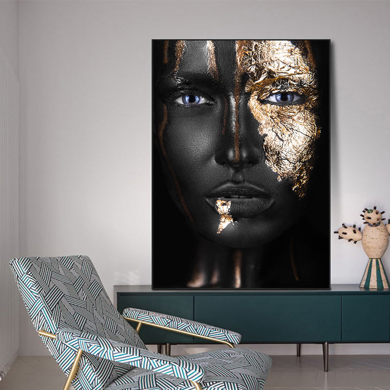 Black and Gold Woman African Art