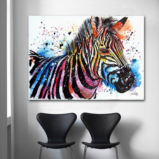 Watercolor Zebra Poster Art