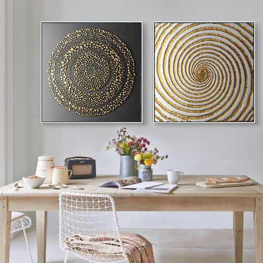 Abstract Black and Gold Geometrical Figures Canvas Art Prints