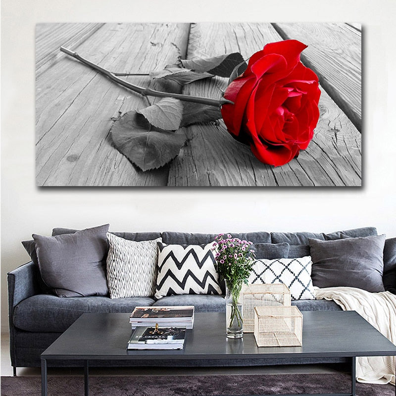 Wall Art Canvas Picture Print Red Roses Flower